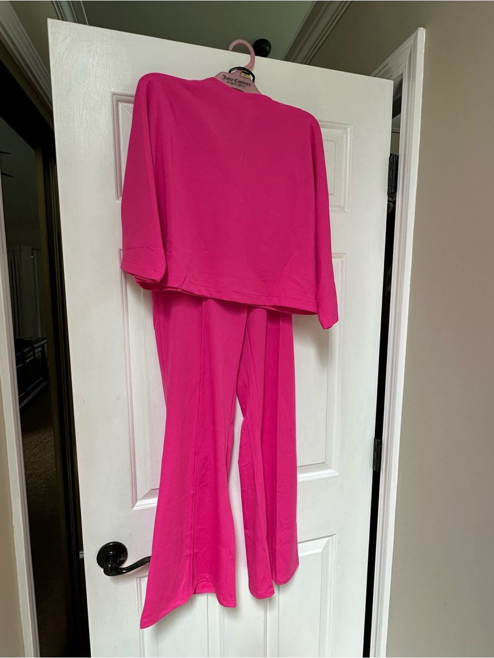 Women’s Bright Pink Wide-Leg Jumpsuit Set